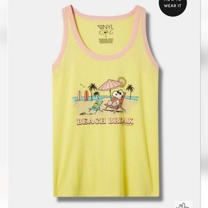 torrid Peanuts Classic Fit Cotton Ringer Tank NWT sizes 0X, 1X, 2X